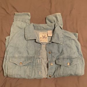 Vintage Jean chambray button up shirt jacket